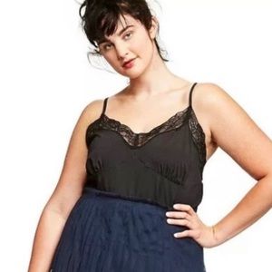 NWOT Rodarte Target Black Lace Trim Camisole XL